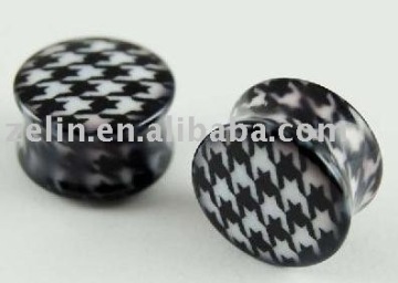 acrylic plug tunnel with 14mm black 2pcs,ear plug,body jewelry