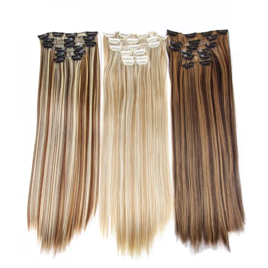 AliLeader  Synthetic Hair Silky Straight 16 Colors 22" Clip Extensions With 16 Clips