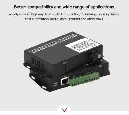 Multifunctional Singlemode Fiber Optic Transceiver with Video, Audio, RS485, and RS232 Support