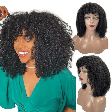 cheap price short human wig machine made,100% human hair machine made human wig with bang,pure human hair wigs curly