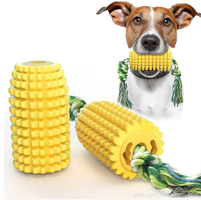 Environmentally friendly TPR corn shaped dog toothbrush toy