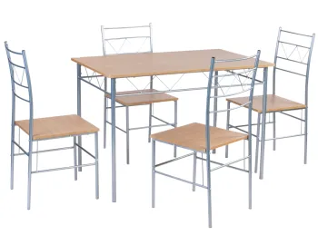 Modern Metal Dining Table Sets: Seating 4 People, Perfect for Home and Restaurant