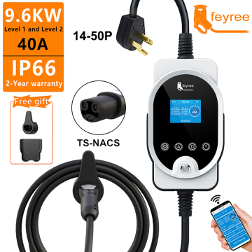 Feyree 40A 9.6kW NACS EV Charger - Fast Charge Station for Electric Cars