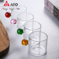 120ML glass cup with ball handle coffee cup