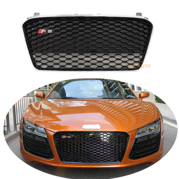 Gloss Black Mesh Rs Style Pront Pumper Grille لـ Audi R8 V10 4S 2014-2019
