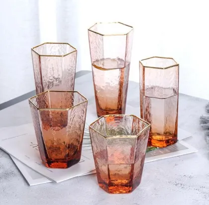 custom Orange water wine glass drinking glasses set