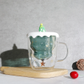 Weihnachtsbaum Borosilikat Doppelwandglaswaren Kaffeetasse Kaffeetasse