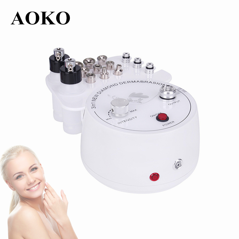 AOKO 3 in 1 Strong Suction Diamond Microdermabrasion Beauty Machine Skin Rejuvenation Skin Peel Device Vacuum Blackheads Removal