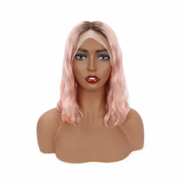 Original 1b/Pink Body Wave Lace Wig Mink Brazilian Human Virgin Hair Ombre Color Short Bob Transparent HD Lace Frontal Pink Wig