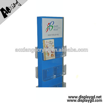 Retail Bookstore fitting Two Sided Paper Display Rack with Pockets