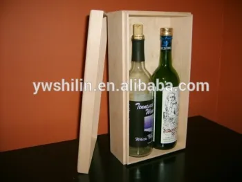 2016 new products hot selling 2 bottles wooden wine box with rope