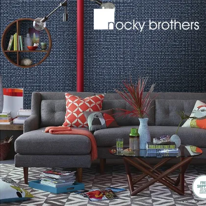 Contemporary Flaxen Non-Woven Wallpaper for Living Room TV Wall