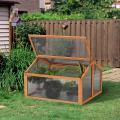 Double Box Wooden Greenhouse Raised Plants Bed Protection