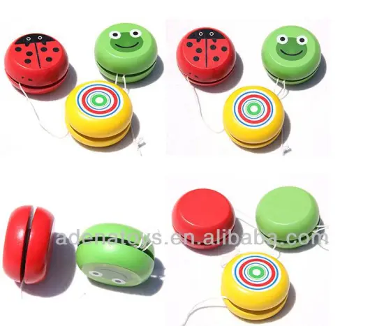 Wooden kids educational DIY Toys promotional gift toy Wooden yoyo-Cartoon