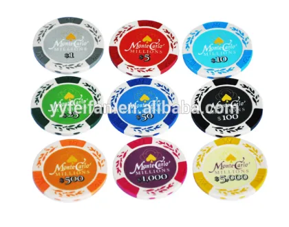 13.5g monte carlo clay sticker poker chips