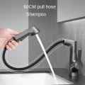 Modern gun grey single handle pull-out basin faucet