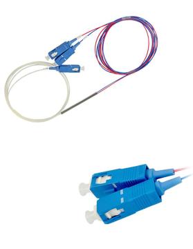 FTTH LC/SC/FC ACP/UPC SM 1310/1490/1550nm Optical Beam Splitter PLC 1x2 Fiber Splitter