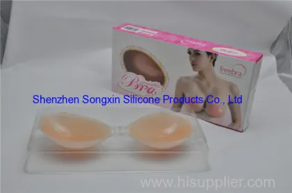 Breast Invisible Silicone Thickening Gather Seamless Underwear Wedding Prom Bra 