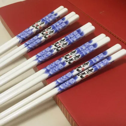 Chinese Factory Direct Sale Ceramic Chopsticks with Flower Designs