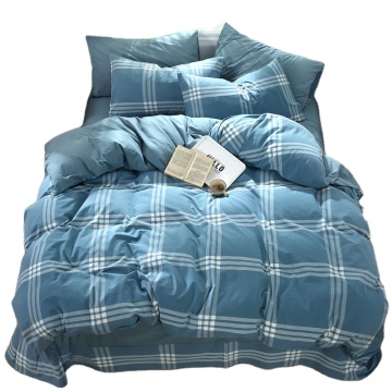Geometric Printing Washed Cotton Duvet Cover Set with Zipper Closure