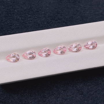 Wholesale Sakura Pink Morganite Teardrop Shape Faceted Cut