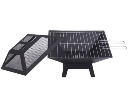 Outdoor square Brazier wood fire pit charcoal barbecue