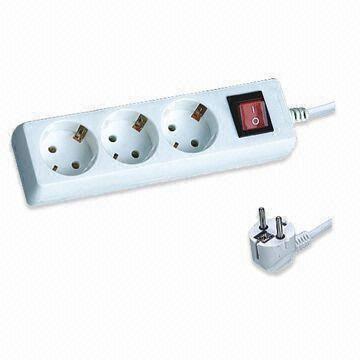 3-way Power Socket With On/off Switch Light, European/germany Type ...