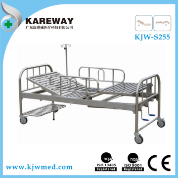 Simple two cranks manual bed,Stainless steel frame metal bed,hospital bed prices