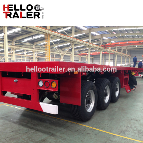 Widely used Tri-axle Flatbed Container Truck Semi Trailer