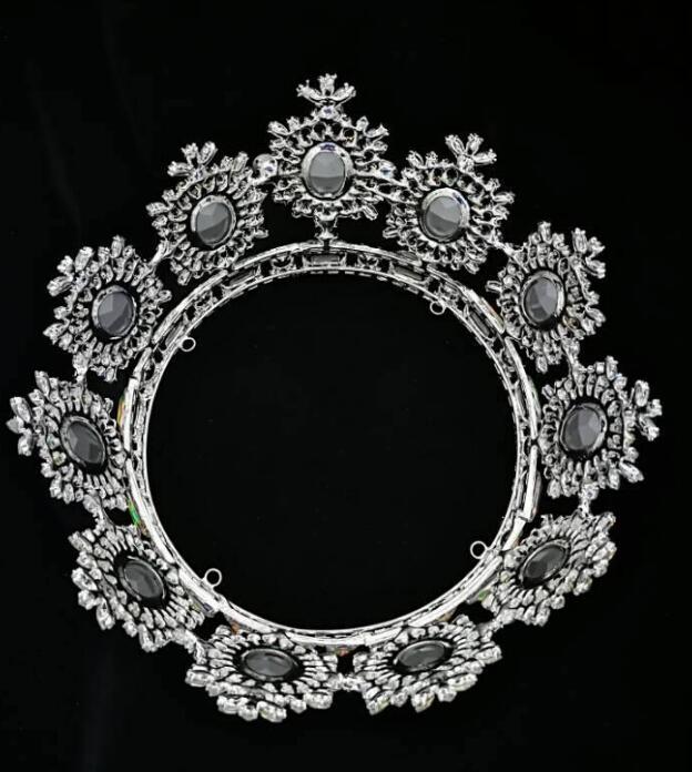 3.9 Inch Full AB Stone Round Rhinestone Tiara