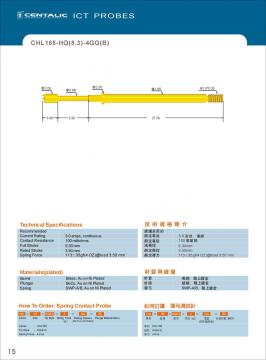 Cable Harness Probe Pogo Pin CHL165-HQ(8.3) for the Tests of Automotive Industry
