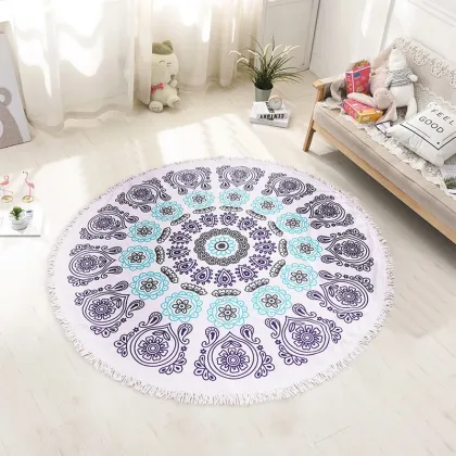 Custom Round Beach Towels Wholesale: Personalized Microfiber Sand Towels 250gsm