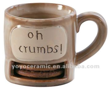 biscuit mug coffee mug with cookie holder