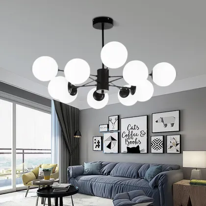 2021 Black LED Foyer Chandelier for Grand Sitting Room