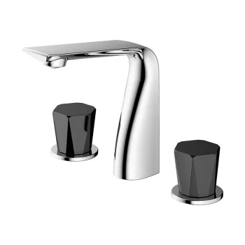 Three-Hole Basin Mixer with Extended Spout
