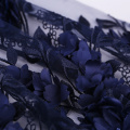 Dark Purple 3D Flower Lace Embroidery Fabric