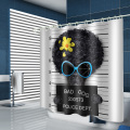 Dog Waterproof Shower Curtain Funny Animal  Balck Bathroom Decor