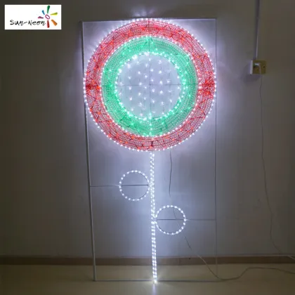 Street decoration light decorative lollipops plastic light up lollipops with high quality