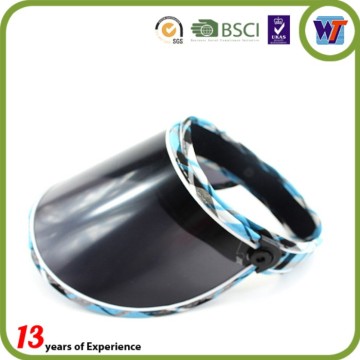 PVC face sun visor summer black shield visor transparent plastic visors