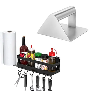 BBQ Accessories Storage Box Black Metal Griddle Caddy With Box Paper Holder