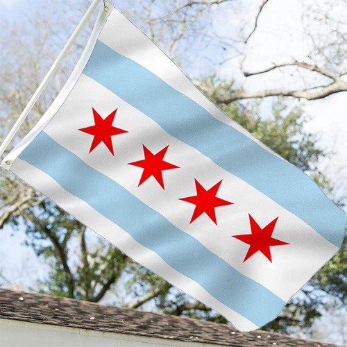 hot selling 100% polyester USA chicago flag