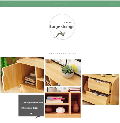 2021 Modern Wood LED TV Stand Furniture Cabinet