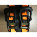 32mm Packaged Ratchet Buckle Lashing Strap with Swan Hooks