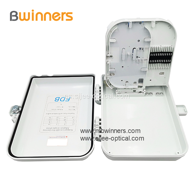 Tipo de montaje en pared Distribución de fibra óptica / caja de terminales con divisor de plc 16 núcleo