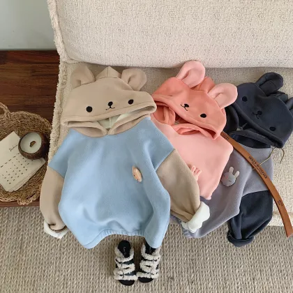 Aoli Velvet Guard Boys' Thickened Hooded Sweatshirt