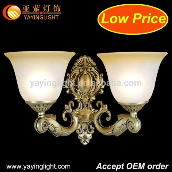 Simple stylish modern Chinese glass wall lamp, aisle lights all copper villa hotel corridor wall lamp