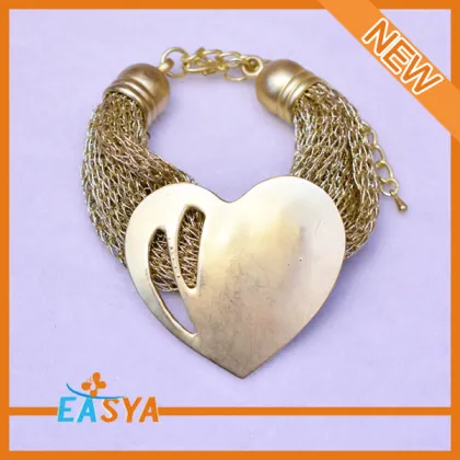 Statement Heart Shape Cut Out Broken Heart Bracelet