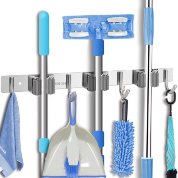 Wholesale Heavy Duty Wall-Mounted Home Laundry Organizer for Brooms and Mops
