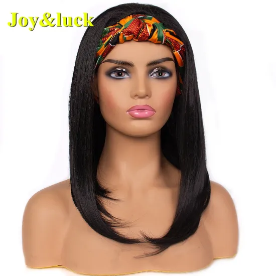 Wholesale Wigs Ombre Hairband African Ladies Hair Long Natural Straight Headband Wigs for Black Women Synthetic Hair Wigs