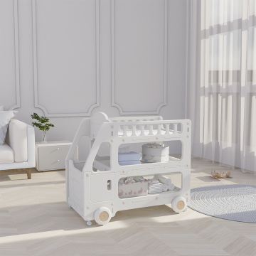 Three-Layer Plastic Storage Holders with Wheels: Versatile Household and Baby Room Organizer